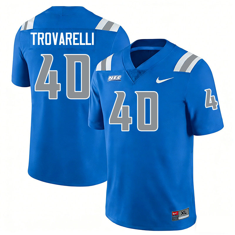 Central Connecticut Blue Devils #40 Michael Trovarelli College Football Jerseys,Uniforms-Blue